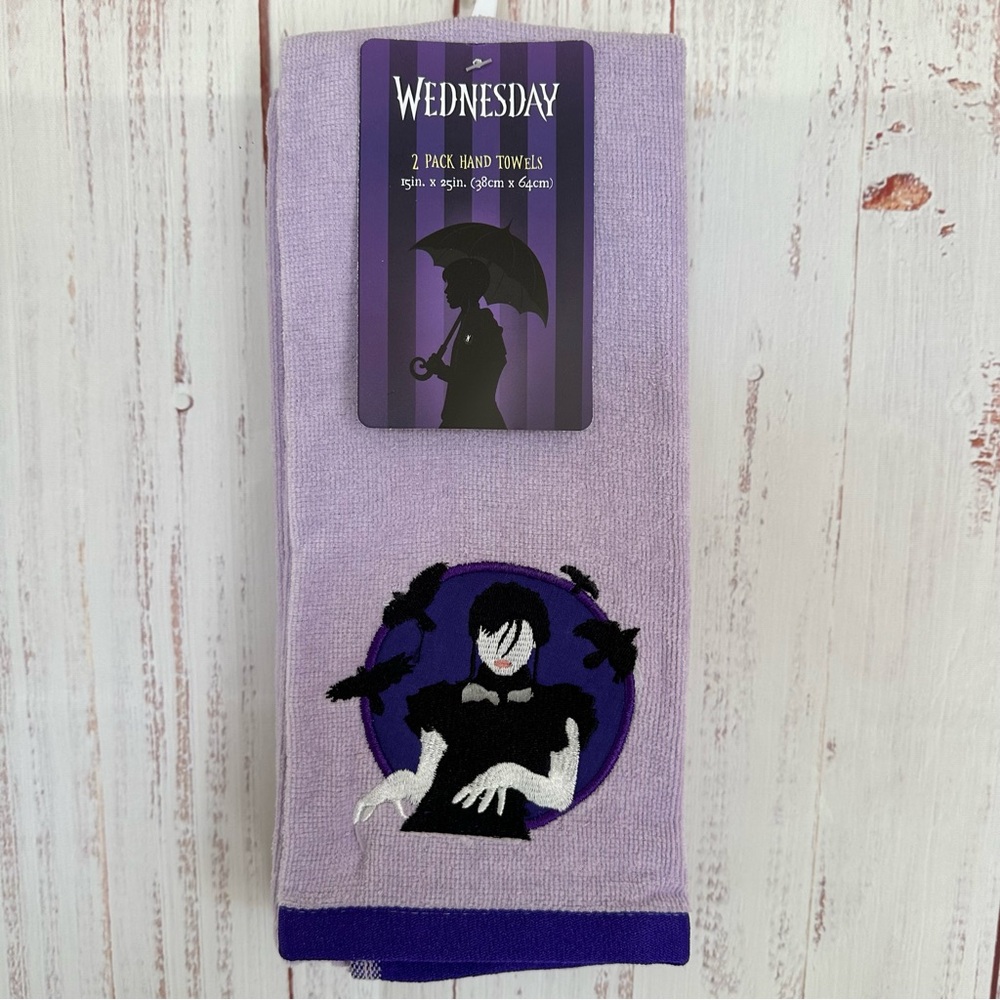 Wednesday Addams 2 pack purple  hand towels